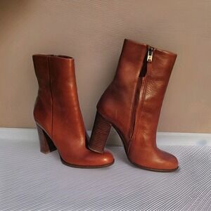 Sam Edelman Reyes Rust Red Women's Mid-Calf Boots, 3.5 " Heels - Size 7.5